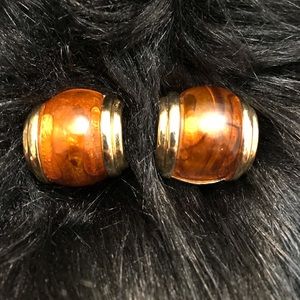 Amber & Gold Earrings